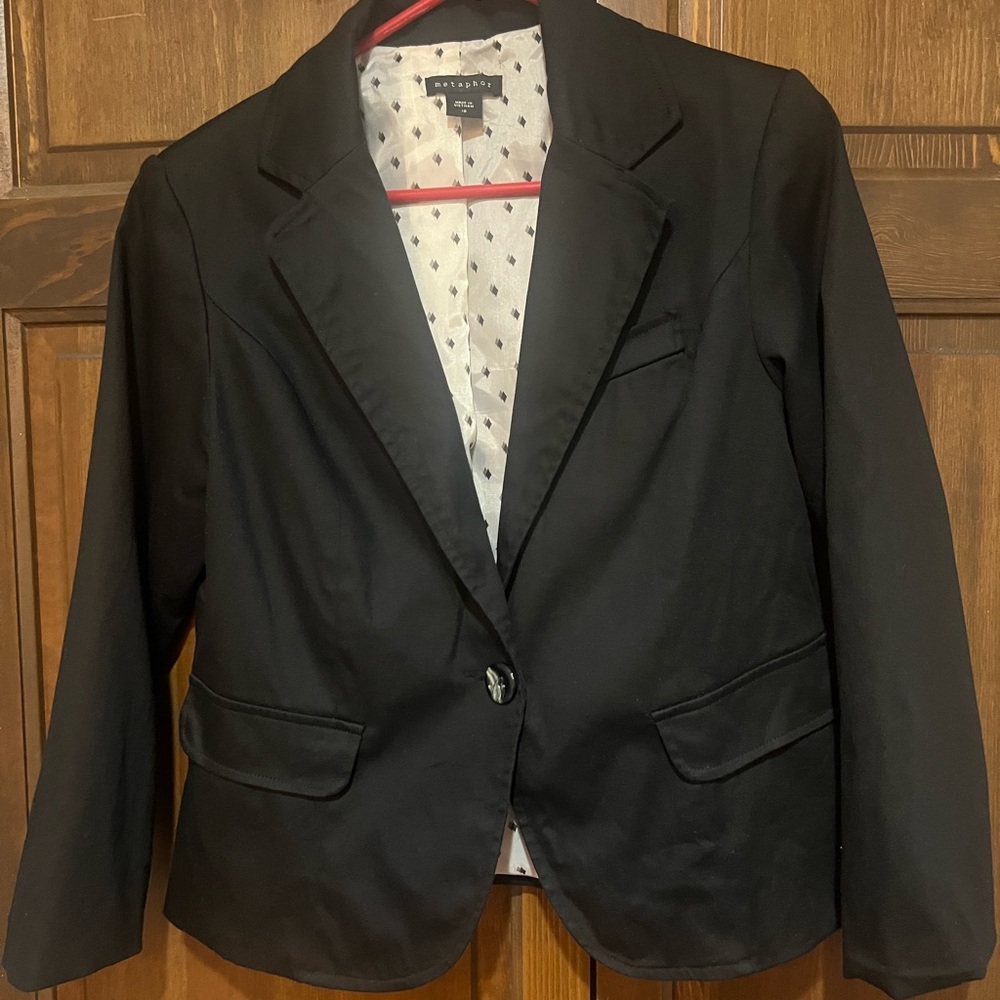 Metaphor Black Blazer Classic Professional Style